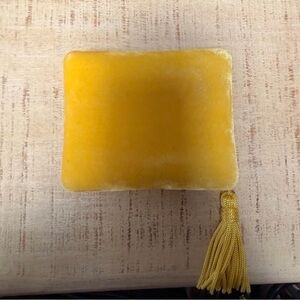 Yellow Velvet jewelry case with Tassel